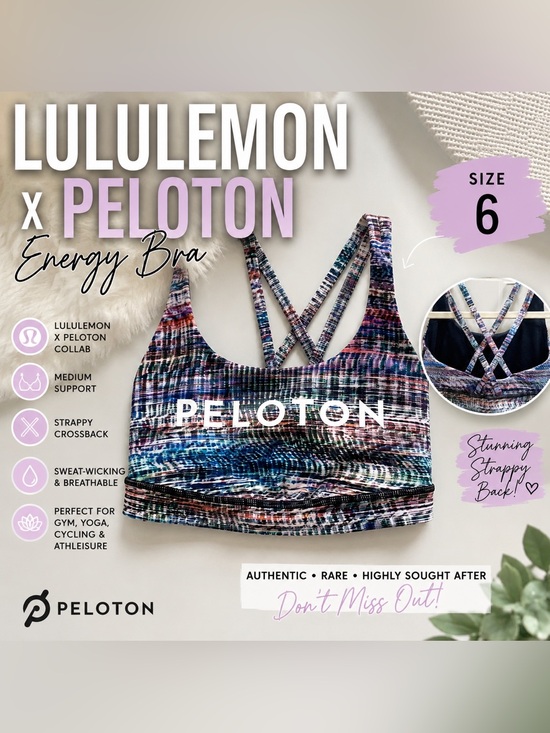 lululemon athletica Other - Lululemon x Peloton Energy Sports Bra | Size 6 | Multicolor Strappy Back